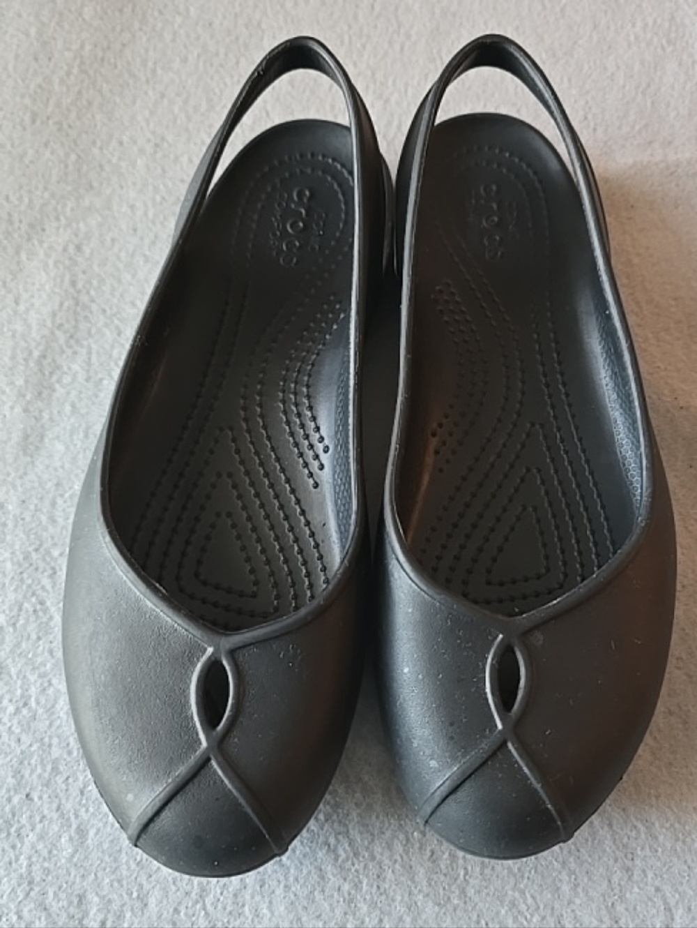 CROCS Women's Black Slingback Ballet Flats